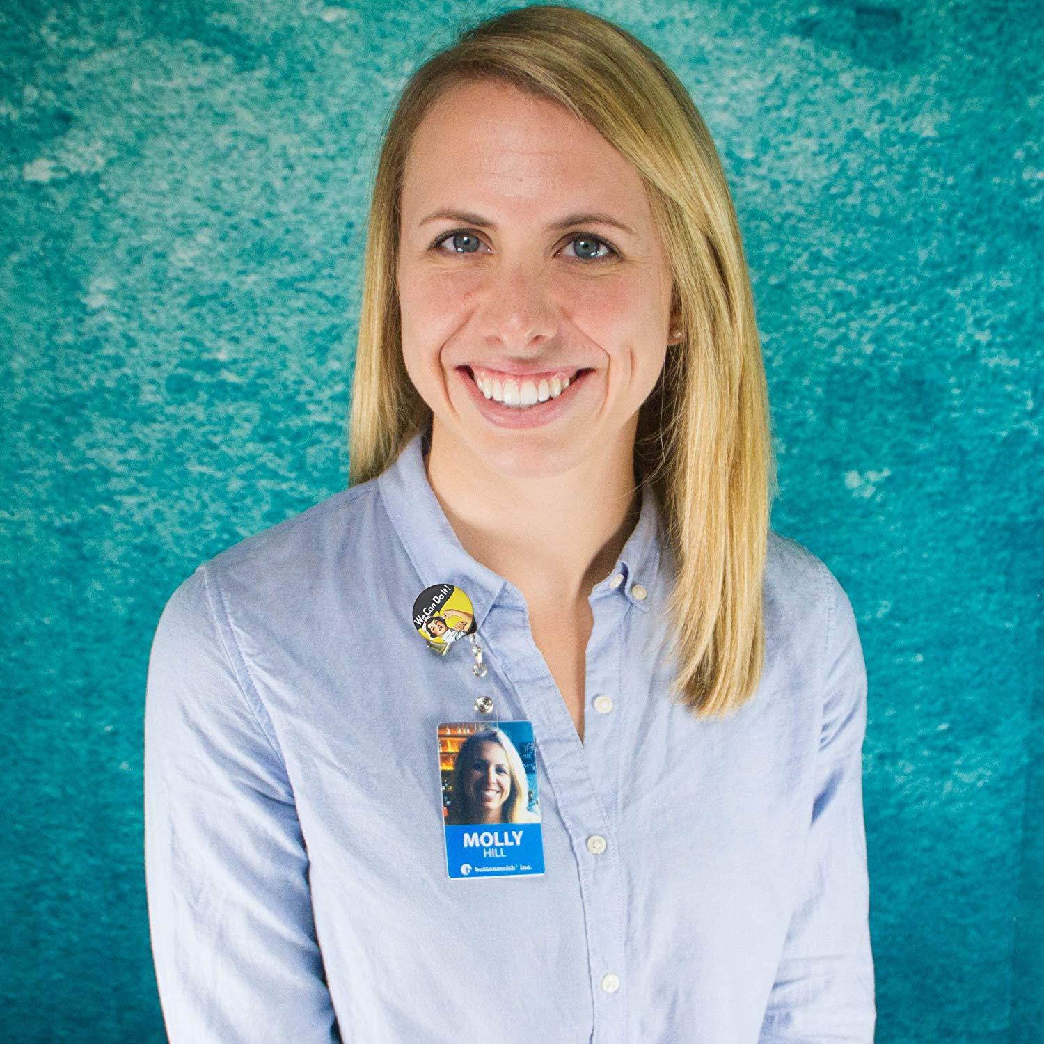 Buttonsmith Nurse Tinker Reel Deluxe Retractable Badge Reel With Belt Clip and Extra-Long 36 inch Standard Duty Cord - Made in the USA, 1 Year Warranty