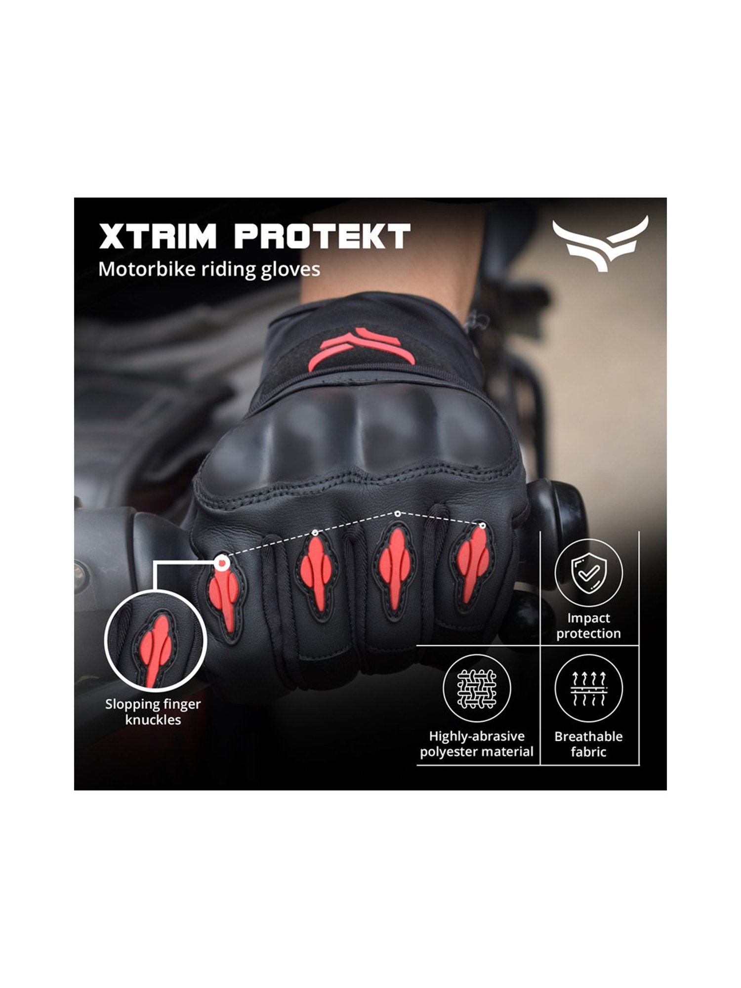 Xtrim Universal Bike Riding Gloves (Red) Size - Medium