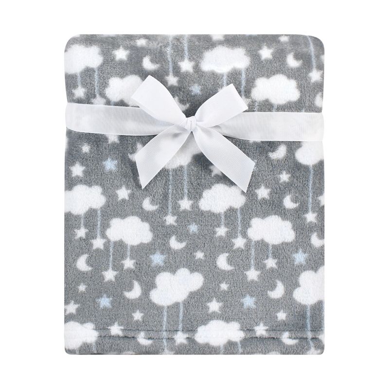 Hudson Baby Infant Boy Plush Blanket with Security Blanket, Moon Boy, One Size