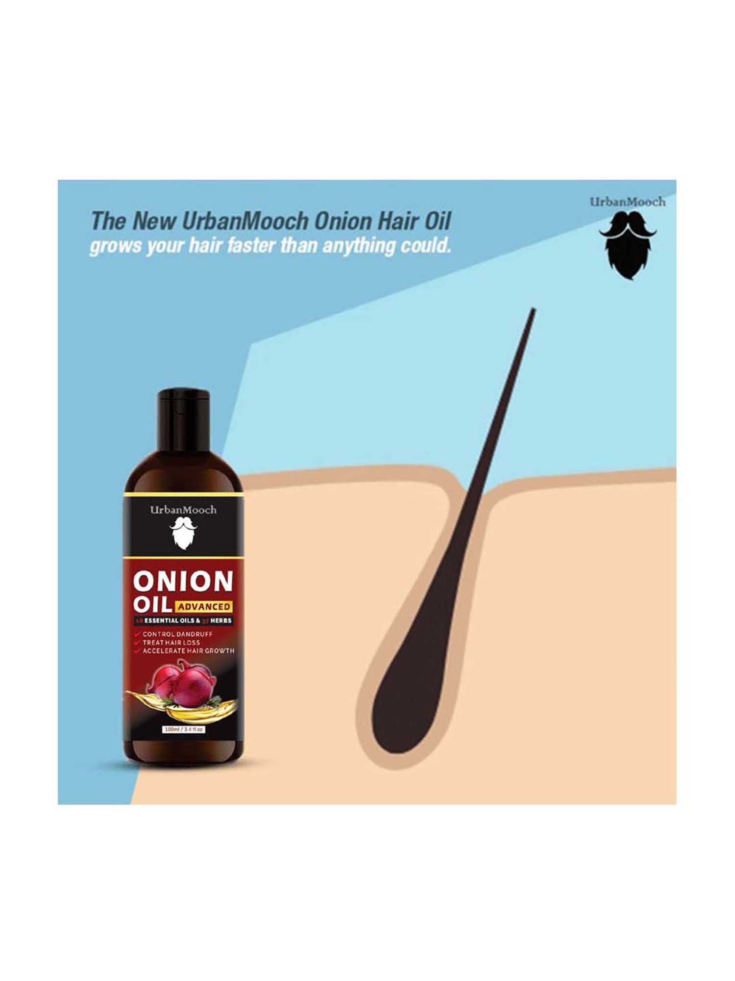 UrbanMooch Advanced Red Onion Hair Oil Pack of 2 - 200 ml