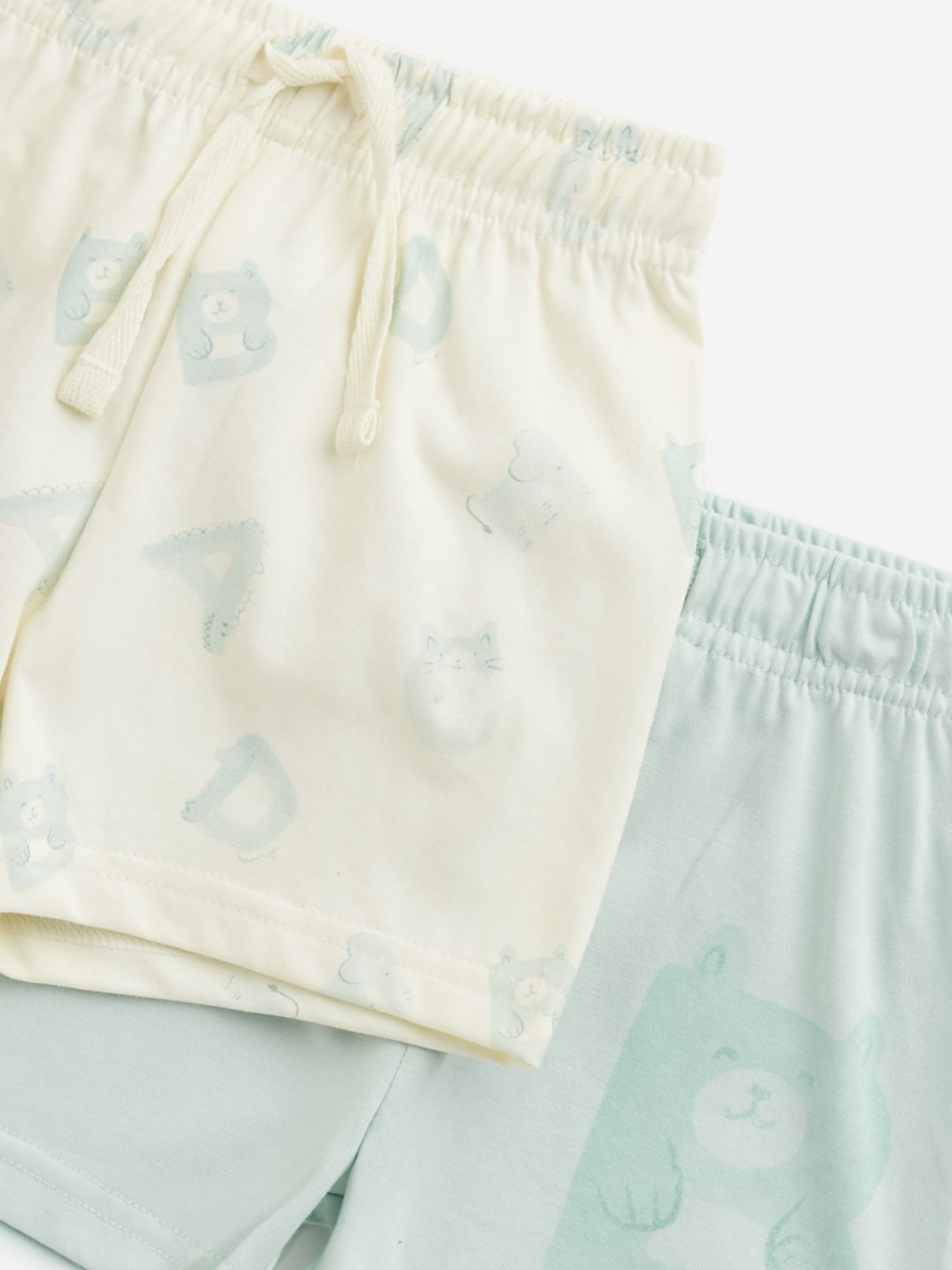 HOP Baby by Westside Light Sage Bear Mid Rise Shorts - Pack of 2