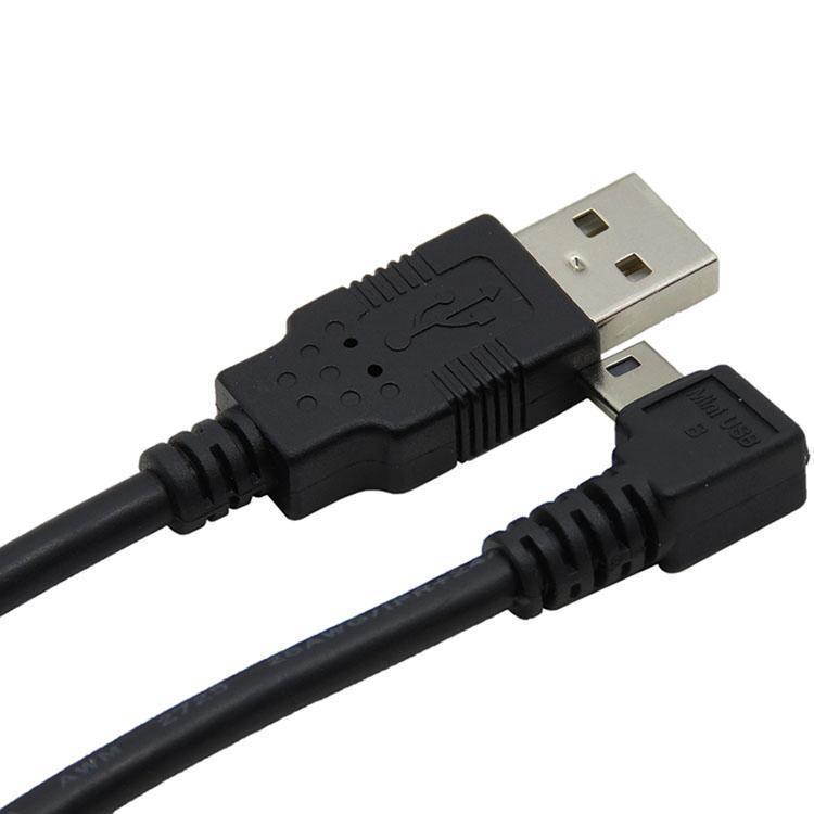 Mini USB B Type 5pin Male Left Right Angled 90 Degree to USB 2.0 Male Data Cable