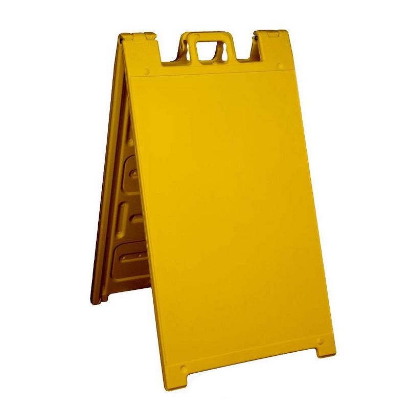 Plasticade Signicade A Frame Plain Portable Folding Sidewalk Sign, Yellow (4 Pack)