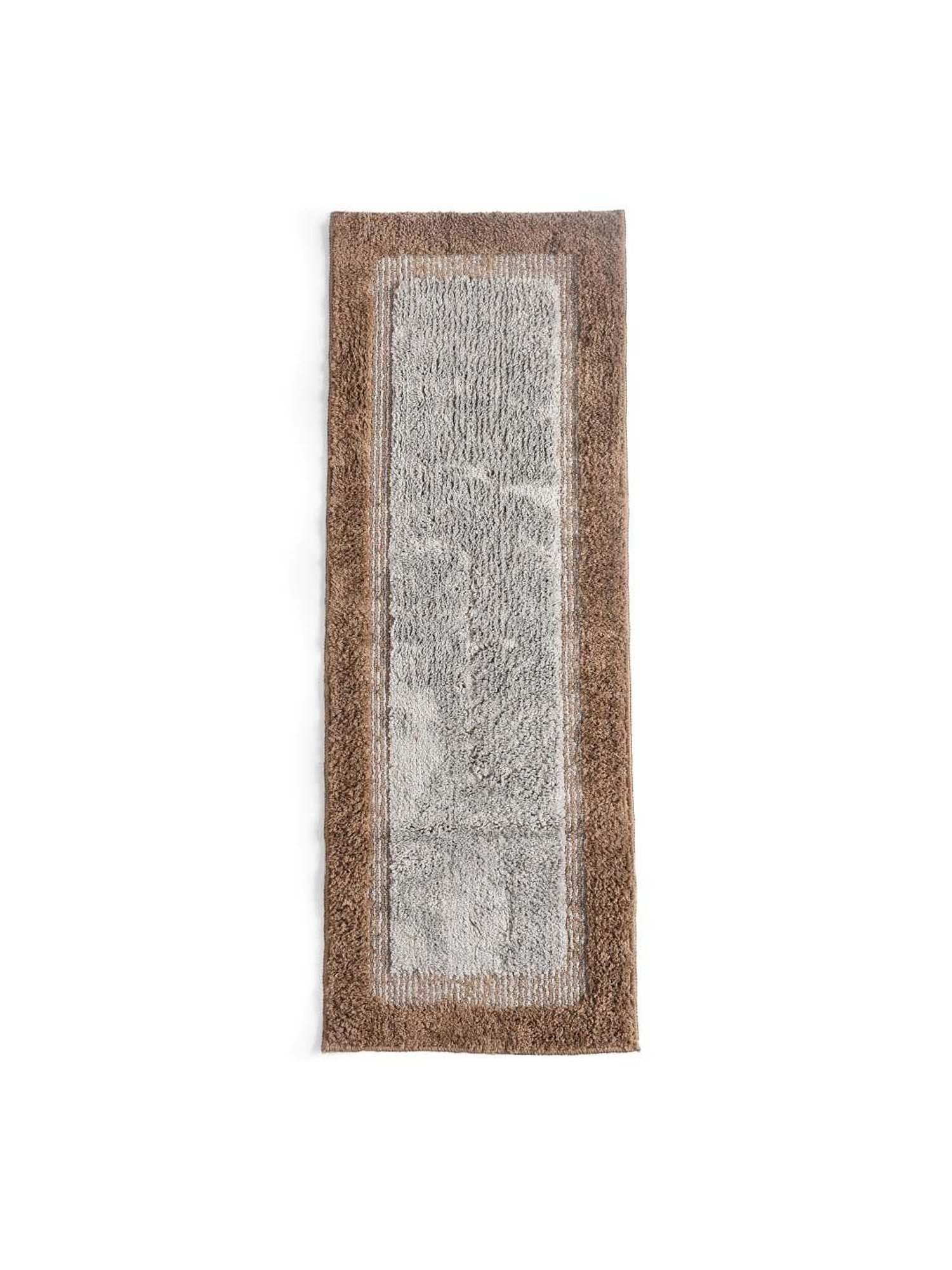 Saral Home Brown & Grey Microfibre Small Antiskid & Washable Power Runner