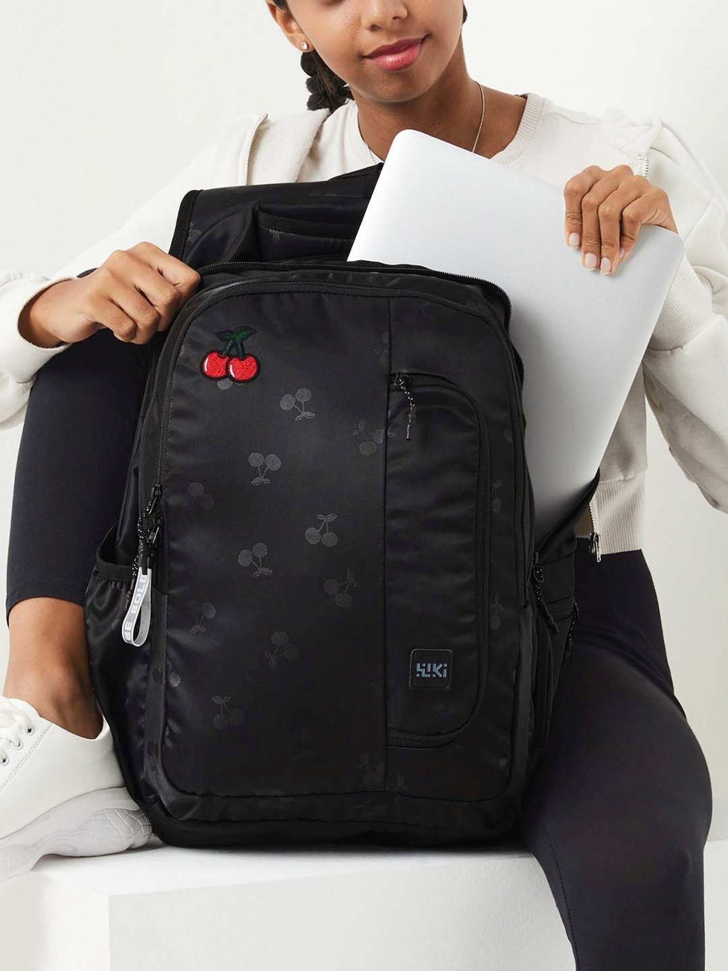 Wiki Back to School 4 Black Polyester Printed Backpack - 34 Ltrs