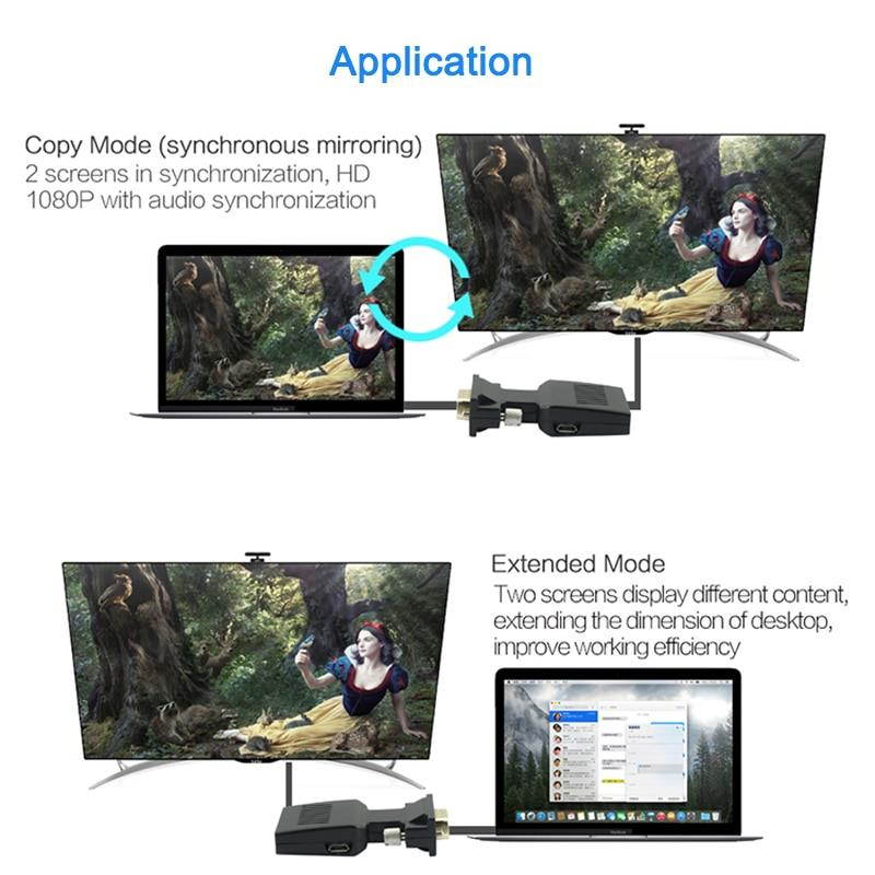 EGRINCY VGA To HDMI Converter 1080P Adapter HD Audio AV Adaptor HDTV Video Cable VGA2HDMI For HDTV PC Laptop Projector Xbox 360