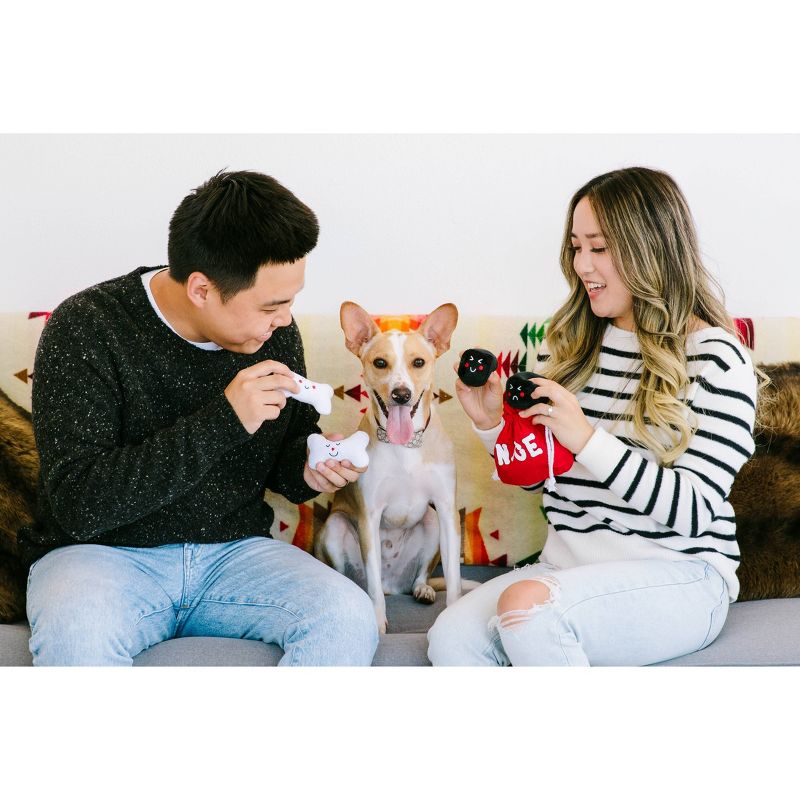 Pearhead Feliz Naughty and Nice Reversible Bag and Dog Toy Set