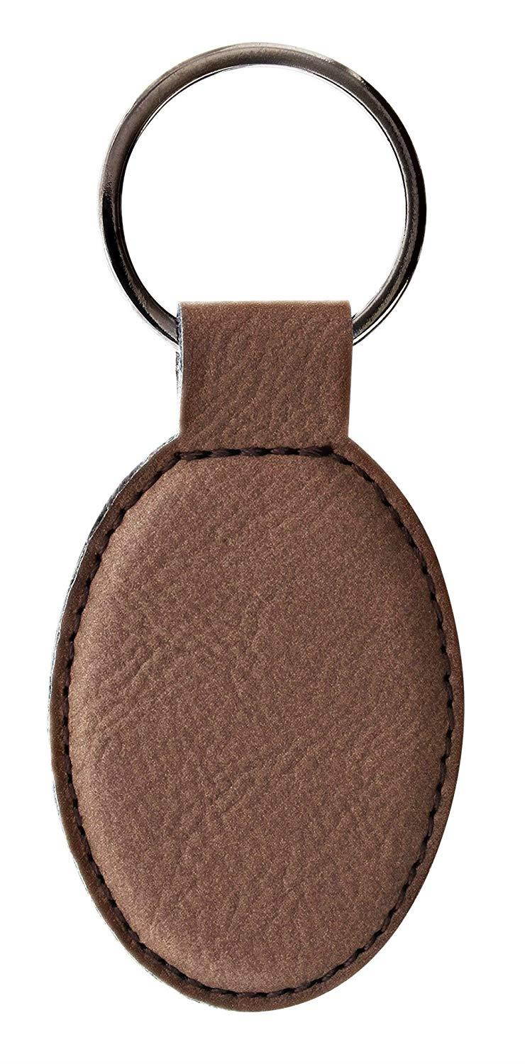 18th Birthday Gifts Made 2000 Birthday Gifts for Daughter or Son Leather Oval Keychain Key Tag Brown