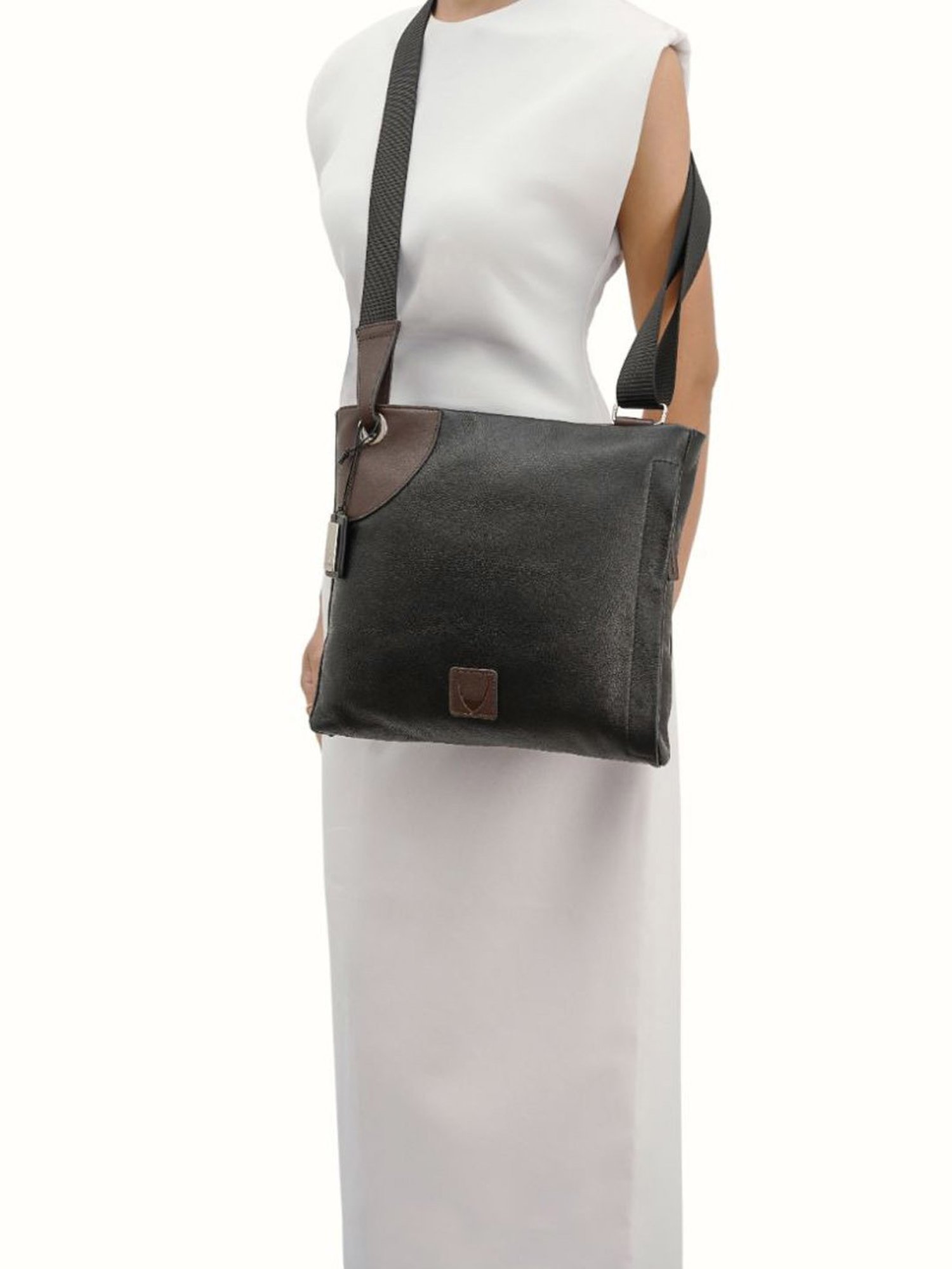 Hidesign Wabi Sabi Black Solid Medium Sling Handbag