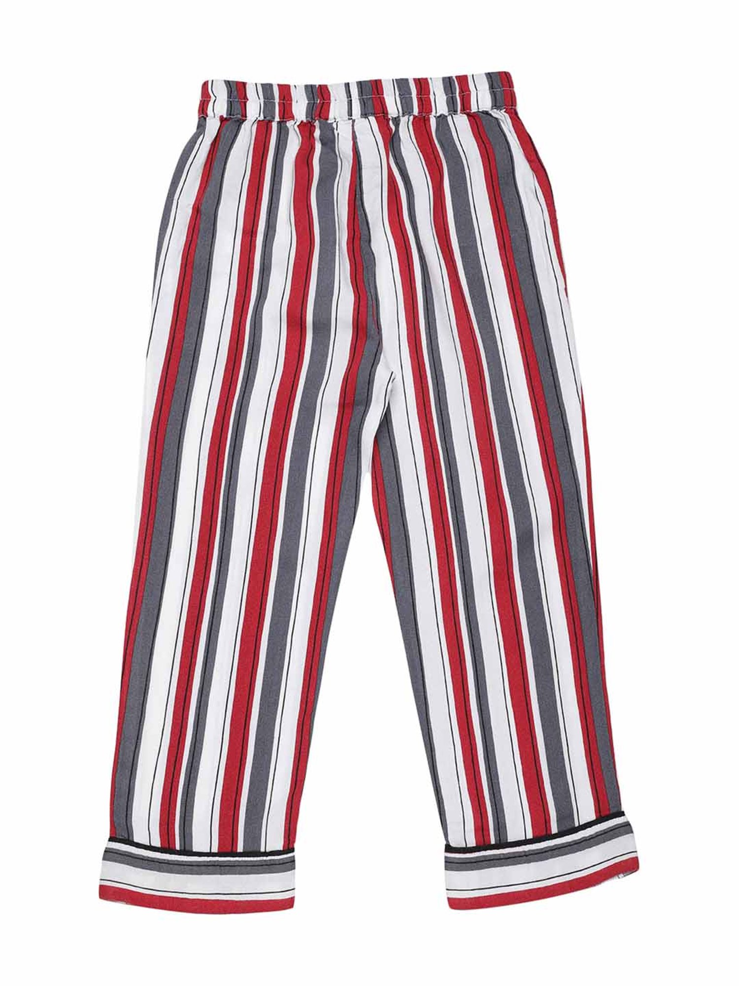 Mystere Paris Kids Maroon & Grey Striped Shirt & Pyjamas