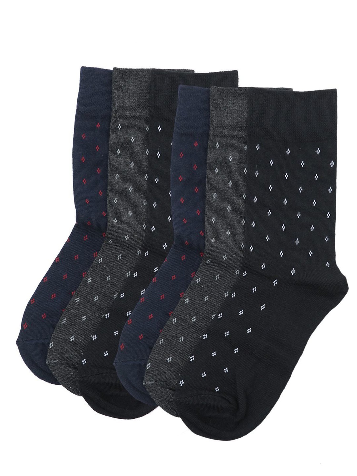 Crusset Multicolor Cotton Polyblend Printed Socks - Pack of 6