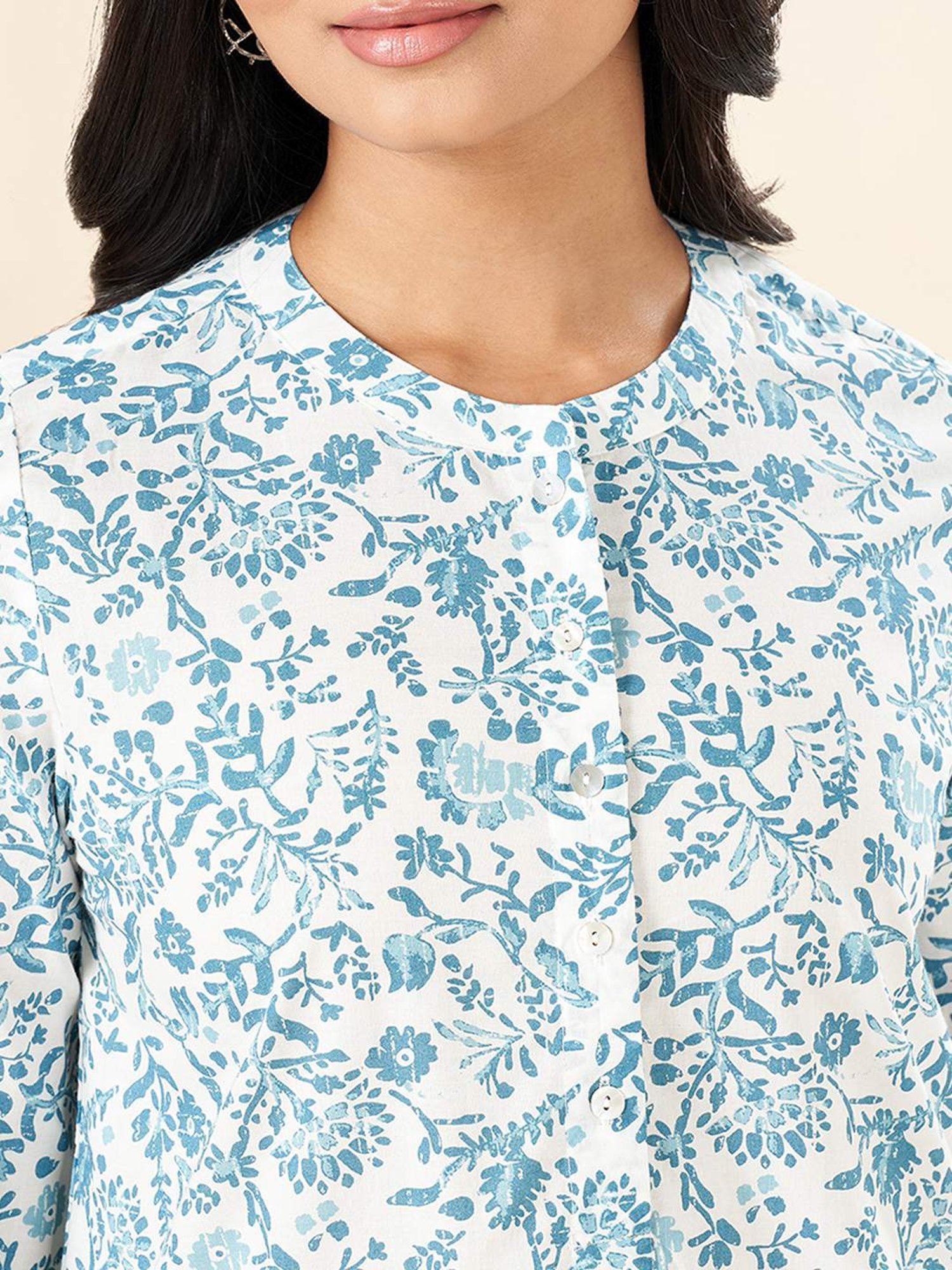 Akkriti by Pantaloons White Floral Print Tunic
