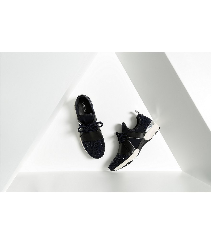 Carvela Lament Bling Embellished Lace-Up Sneakers