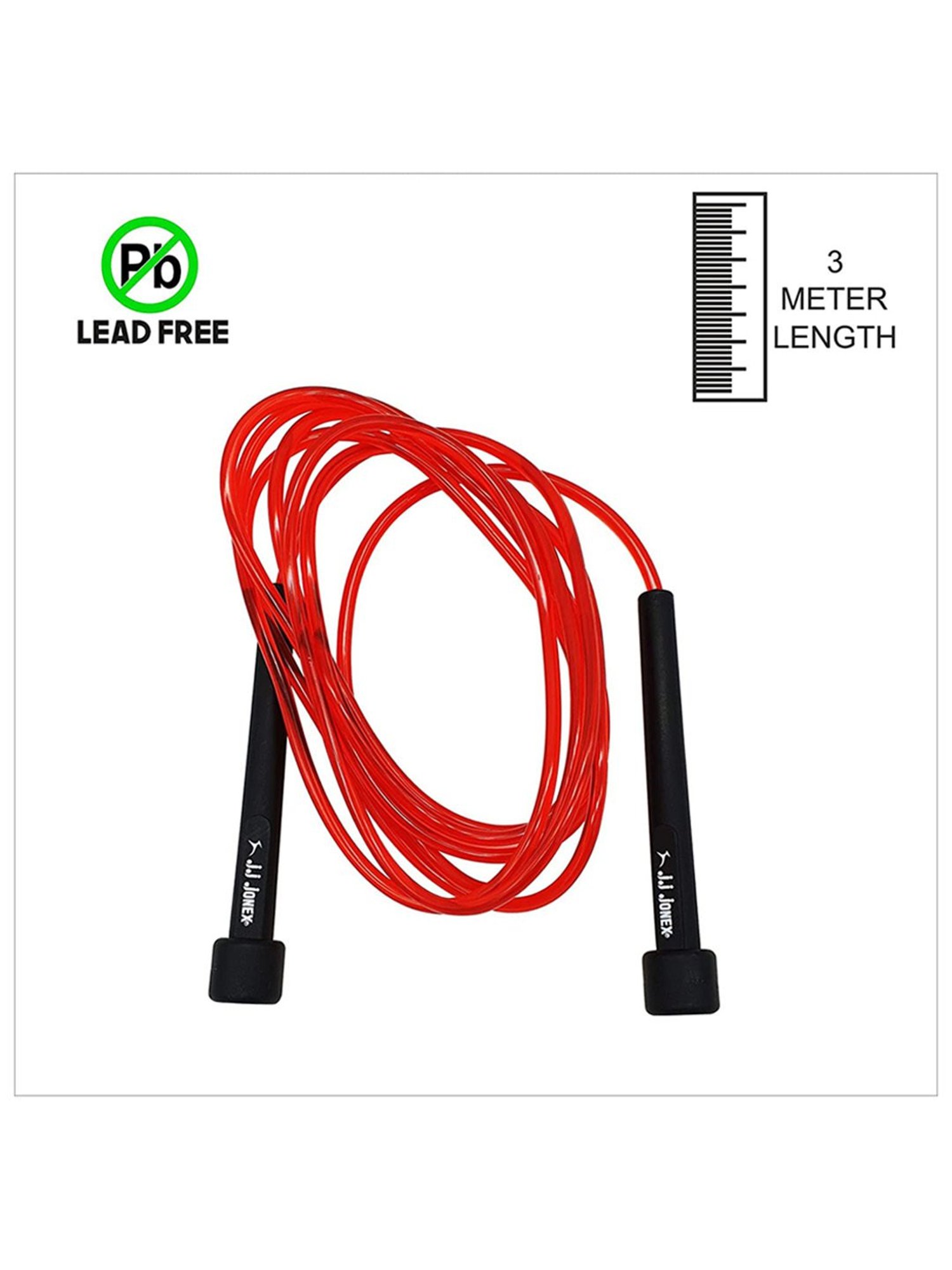 JJ Jonex Speed Adjustable Skipping Rope Gym,Home and Fat Burner Fitness Workout (Red)