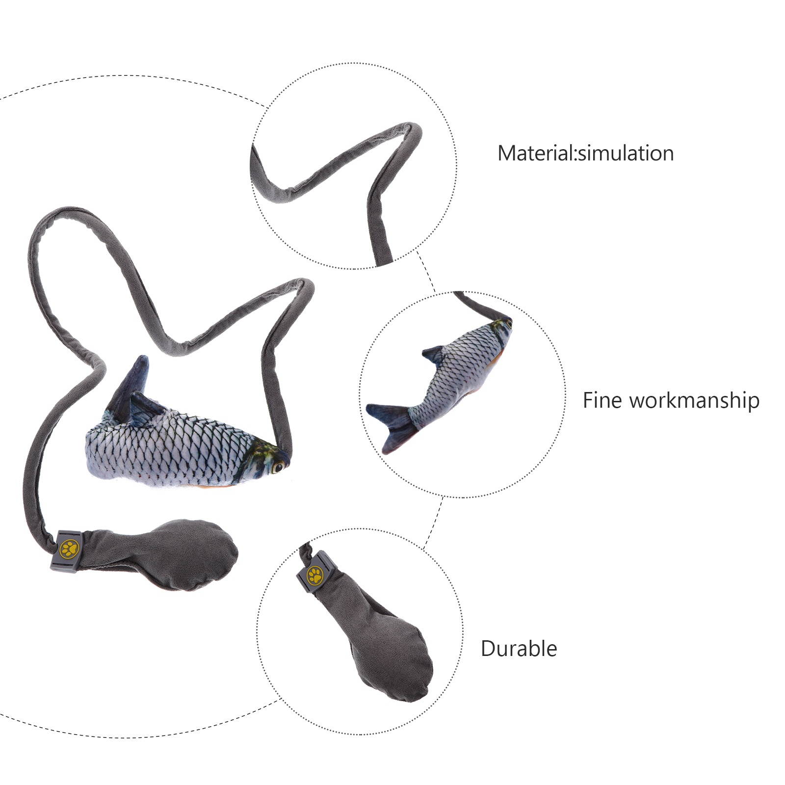 Imitation Fish Toy with Air Bag Interactive Toy Pet Plush Toy for Pet Cat Kitten