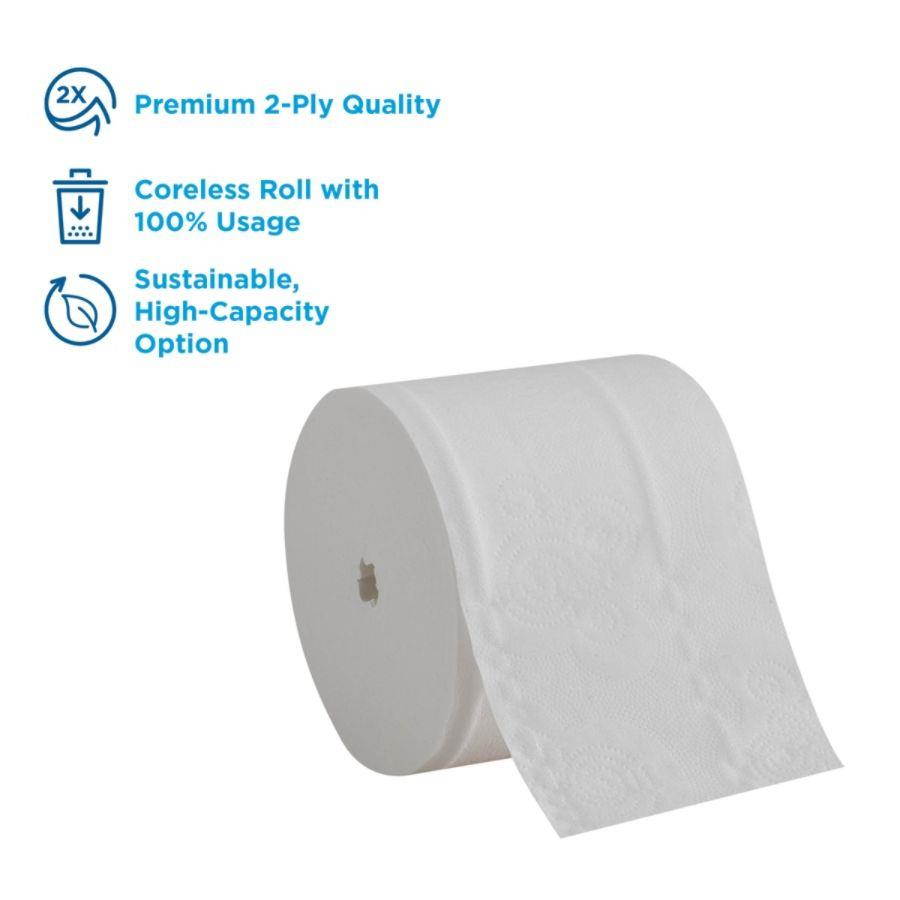 Angel Soft ps&reg; Compact&reg; Coreless 2-Ply Premium Embossed Bathroom Tissue, 750 Sheets Per Roll, Case Of 36 Rolls