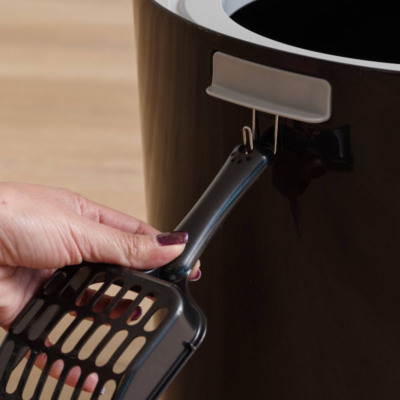 IRIS Top Entry Cat Litter Box with Cat Litter Scoop - Black & Gray