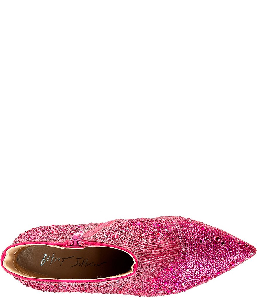 Blue by Betsey Johnson Cady Rhinestone Embellished Block Heel Booties