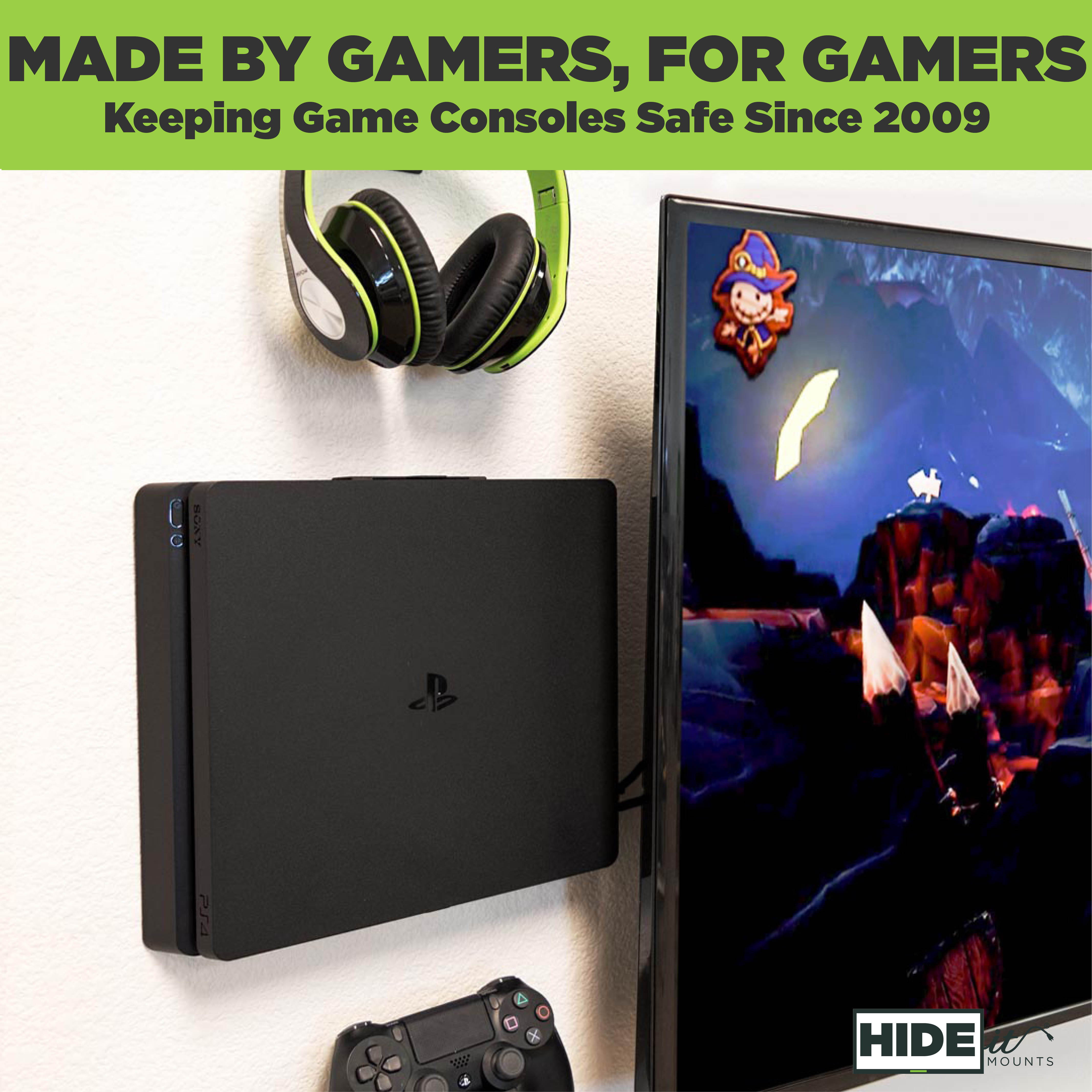 HIDEit 4 Slim Wall Mount + (2) Controller Mount Bundle | Made in the USA