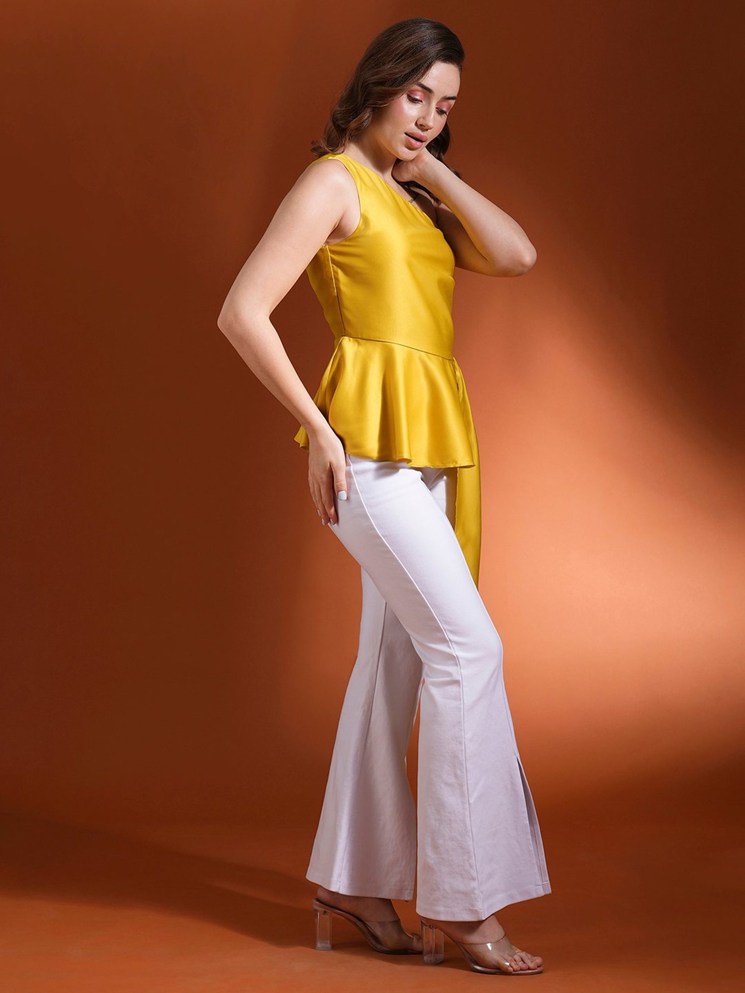 Globus Yellow Peplum Top