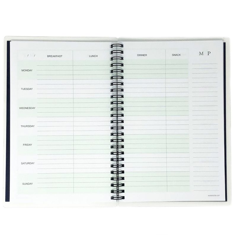 Undated Weekly Meal Planner 8.5"x5.5"& Sticky Pad Bundle Navy - Kahootie Co