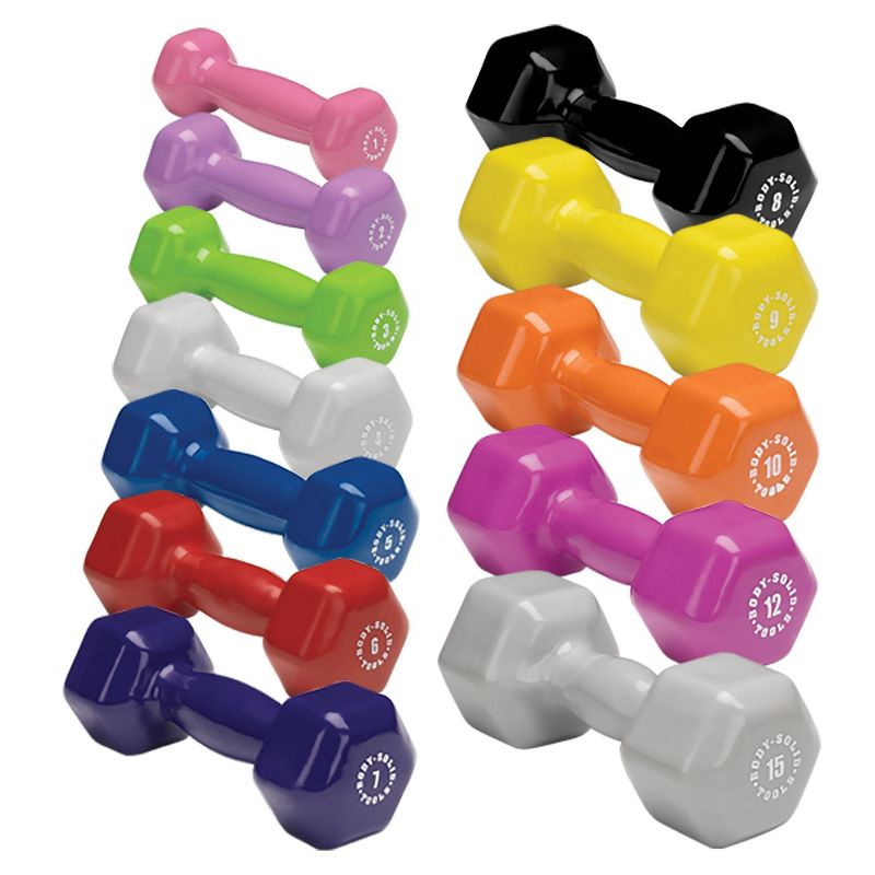 Body-Solid Tools Vinyl Dumbbell Set - (1-15lbs)