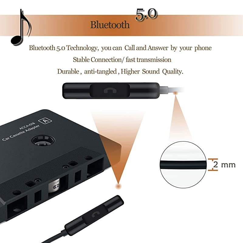 Car Audio Bluetooth Cassette Receiver Tape Player Bluetooth 50 Cassette Aux Adapter