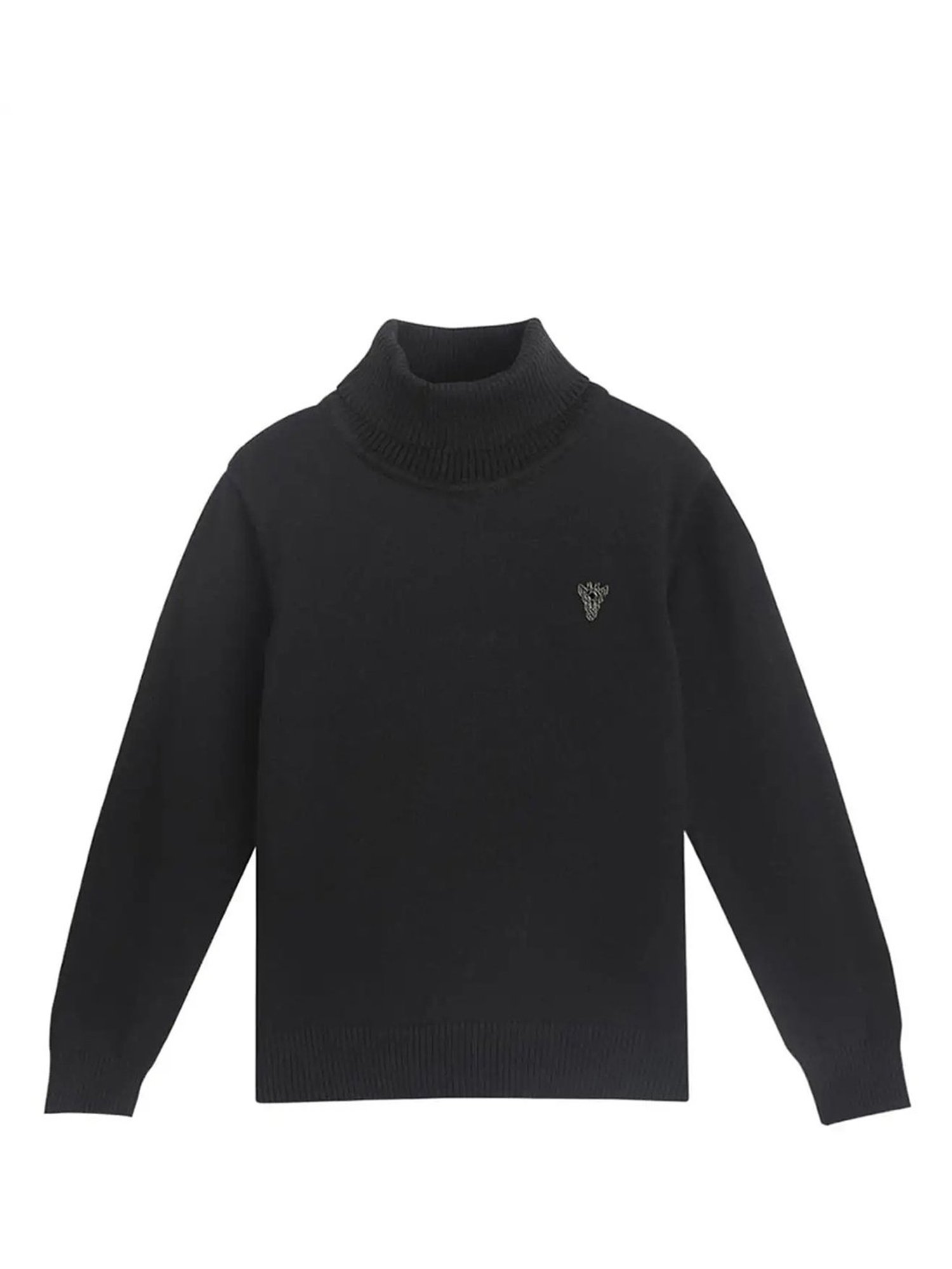 Blue Giraffe Kids Black Solid Full Sleeves Sweater