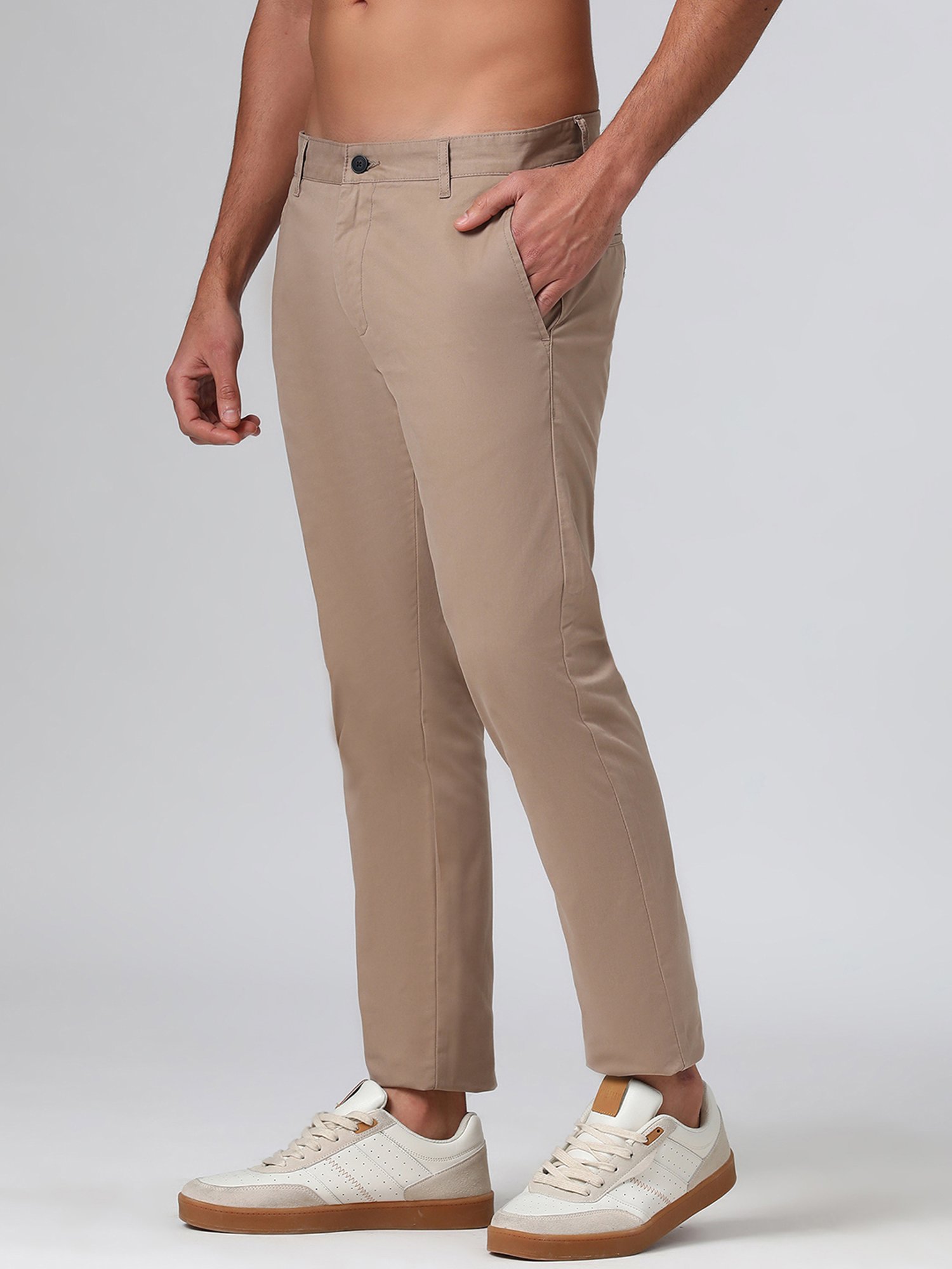 SUBTRACT Khaki Slim Fit Chinos