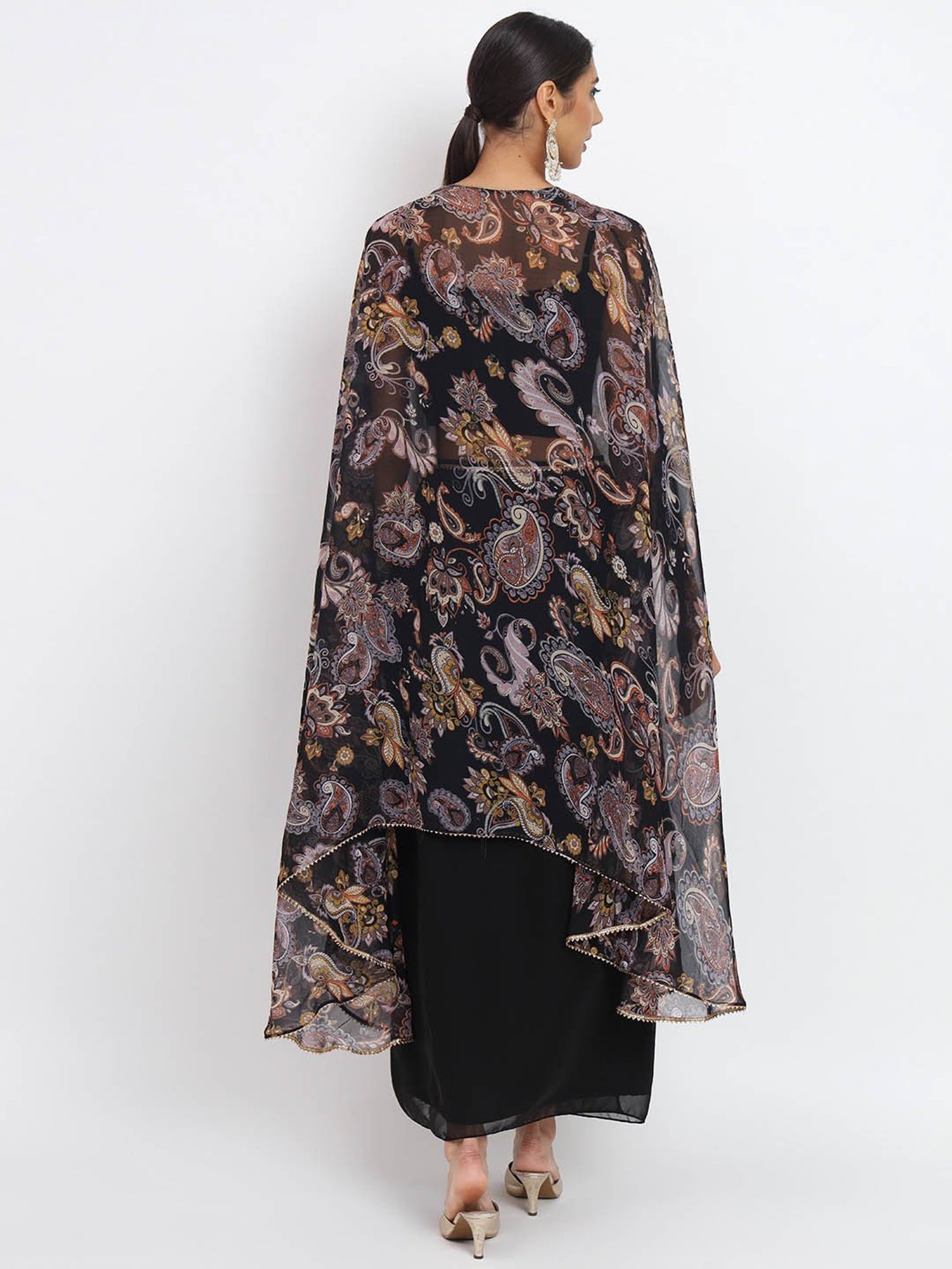 studiorasa Black Georgette Lehenga Set With Shrug