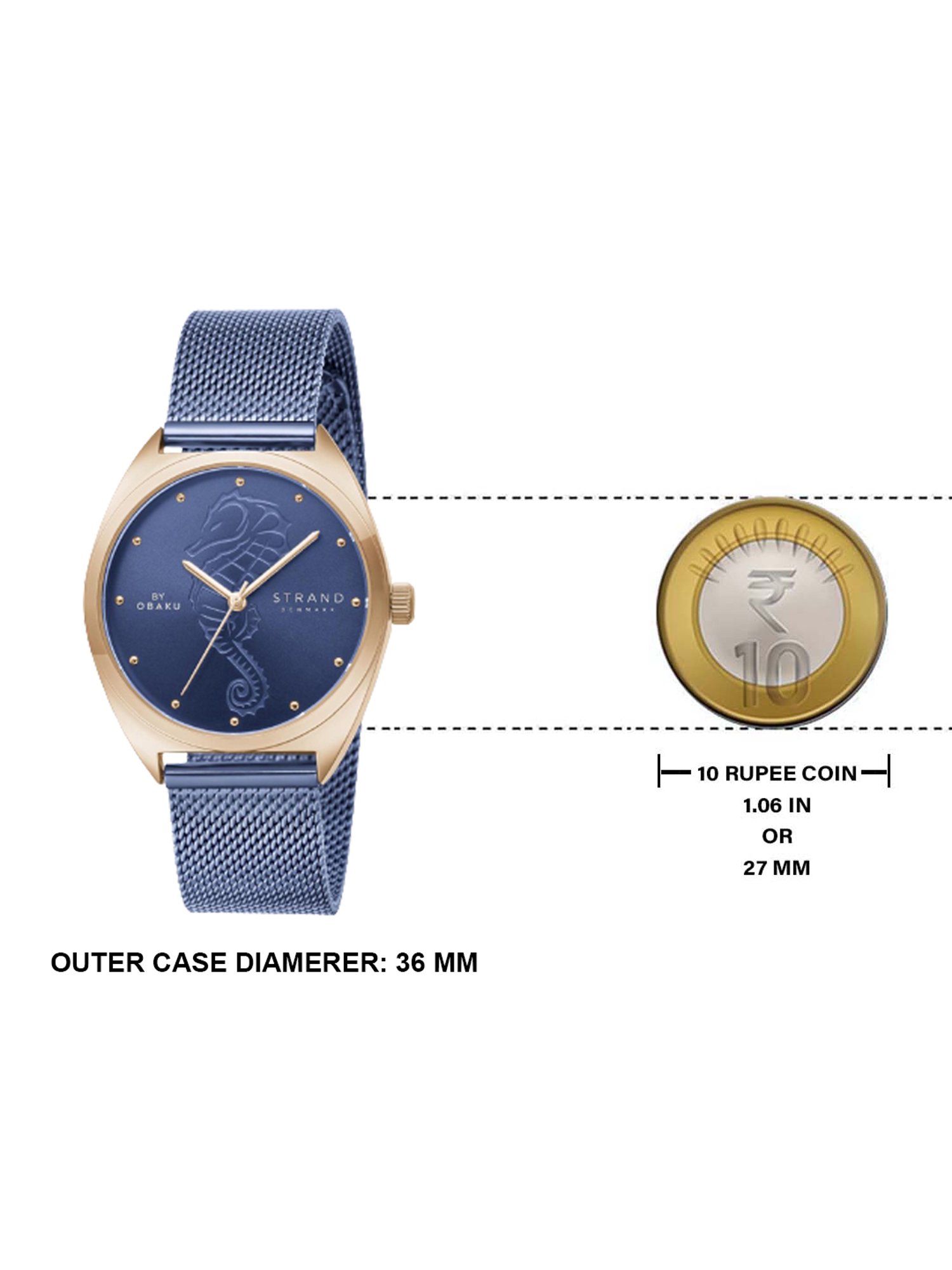 STRAND by Obaku S719LXVLML-DSH Seahorse Ocean Analog Watch for Women