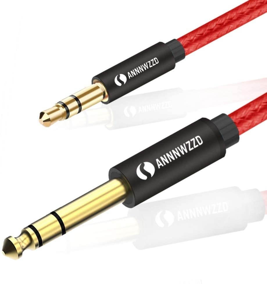 LinkinPerk 3.5mm to 6.35mm TRS Stereo Audio Cable，6.35 1/4" Male to 3.5 1/8" Male Aux Jack for iPod, Laptop,Home Theater Devices, and Amplifiers (5m/15ft)