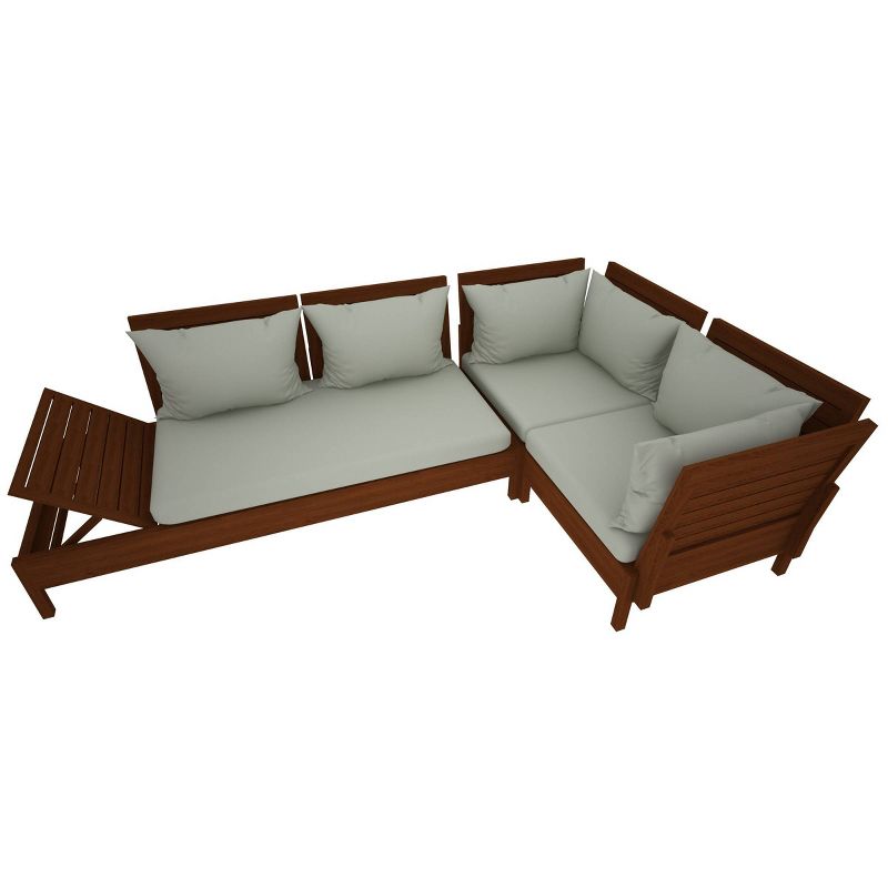 2pc Grass Eucalyptus Wood Outdoor Seating Set - Alaterre Furniture