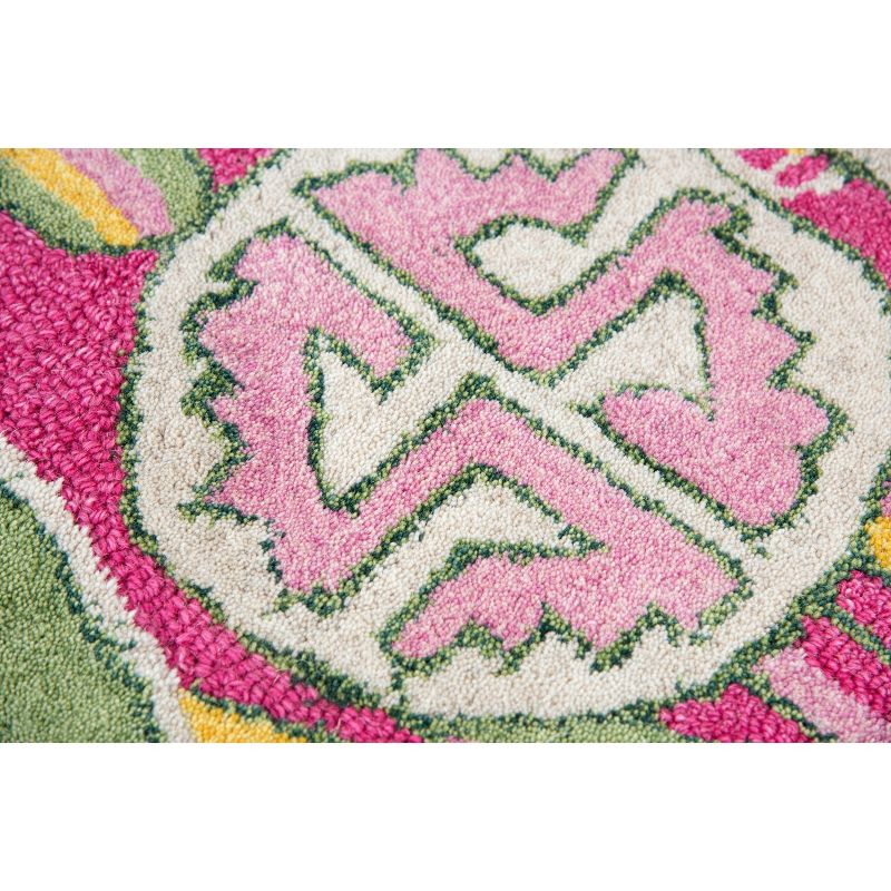 3'X3' Tufted Cactus Round Accent Rug Pink - Rizzy Home