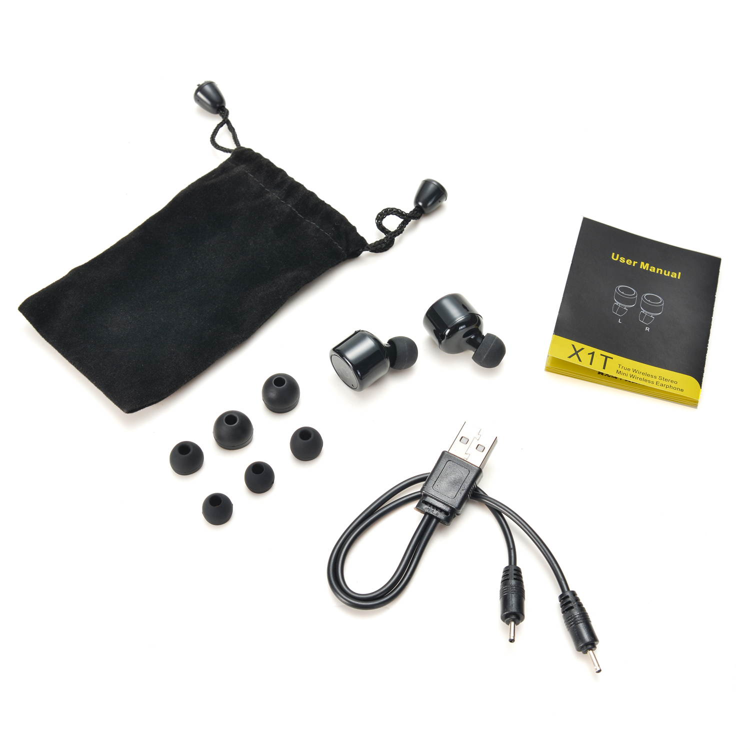 Double-ear Wireless Bluetooth Headset True Wireless Technology Sports Earphone Bluetooth 4.2 for iPhone, iPad, Samsung, HTC, LG, 
and all other Phone/Tablet