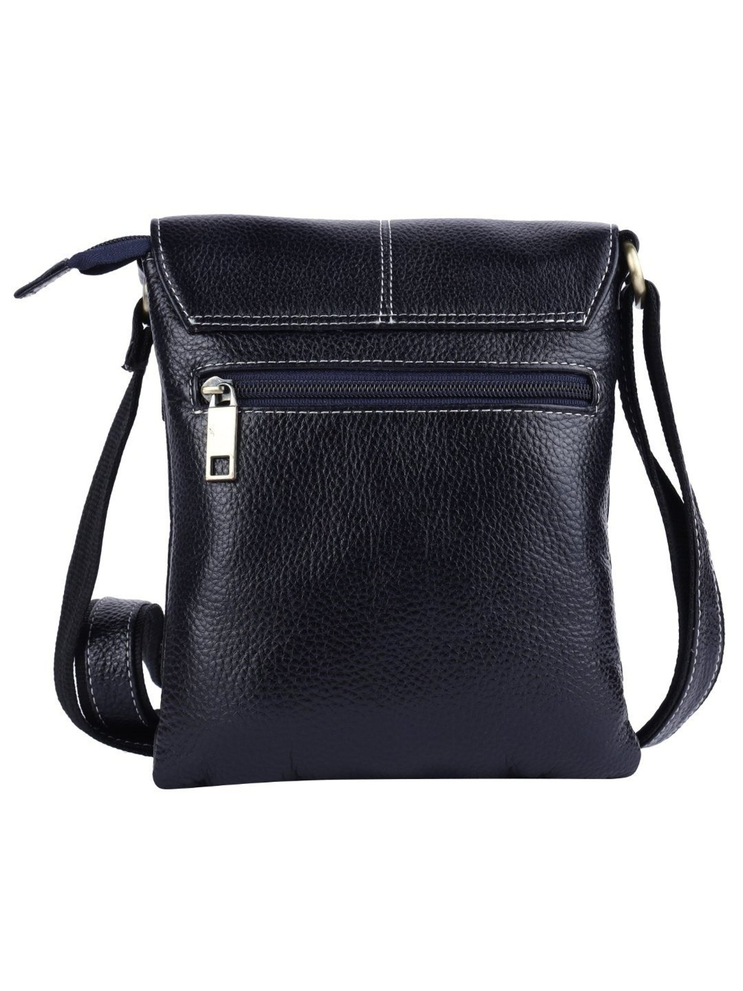 HiLEDER Blue Textured Small Leather 8 inch Cross Body Bag