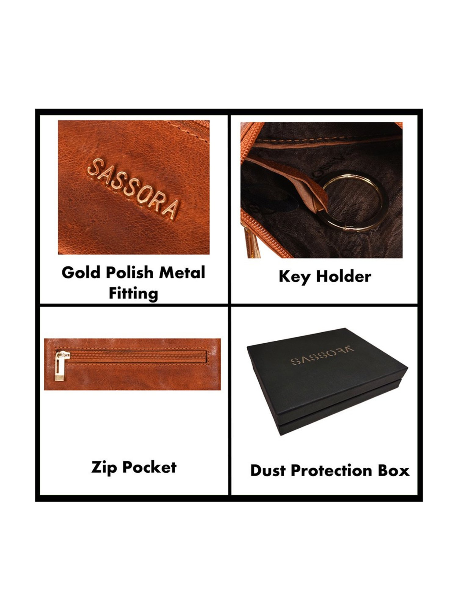 SASSORA Green MAYA Small Leather Car Key Case Pouch