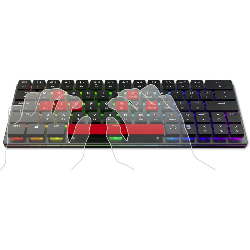 Cooler Master SK621 Keyboard - Wired/Wireless Connectivity - Bluetooth - USB Type C Interface - PC - Mechanical Keyswitch - Gunmetal