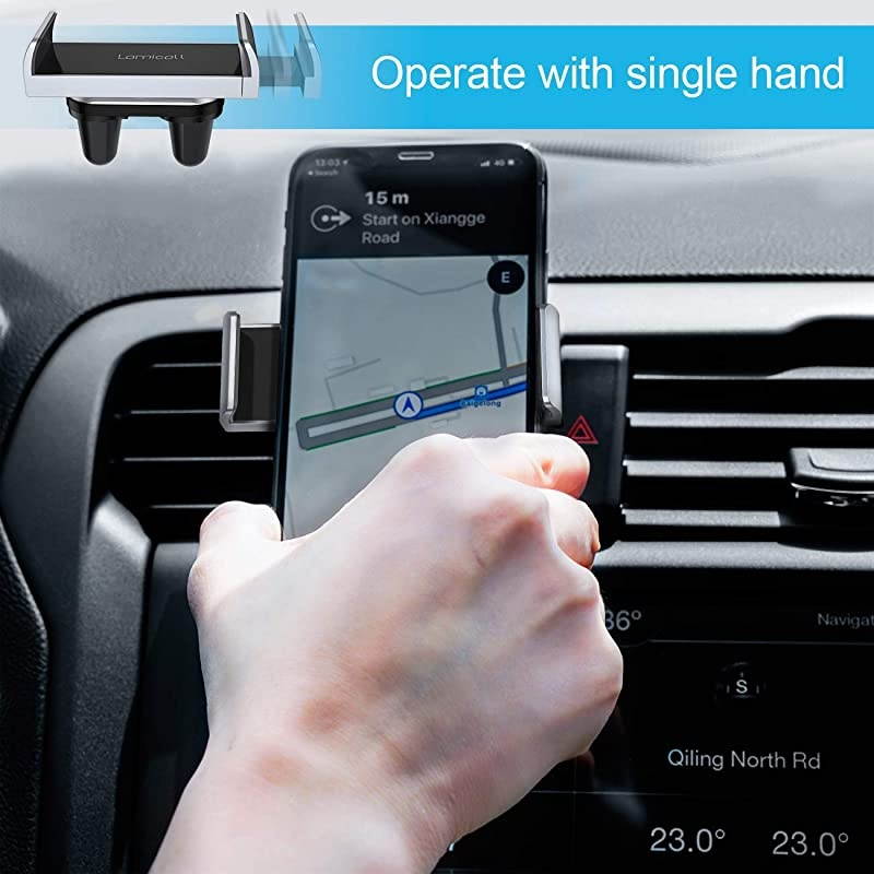 Car Cell Phone Mount  Air Vent Clip Holder Universal Stand Hands Free Cradle Compatible with Phone 12 Mini 11 Pro Xs Xs Max Xr X 8 7 6 6s Plus SE and Other 4765 Smartphones Silver