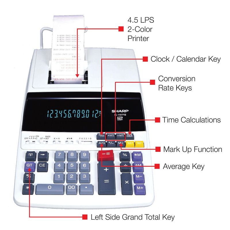 Sharp EL-1197PIII 12-Digit Desktop Calculator 454291