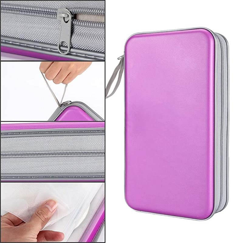 80 Capacity Heavy Duty CDDVD Wallet Binder Storage Case Bag Holder Booklet Purple