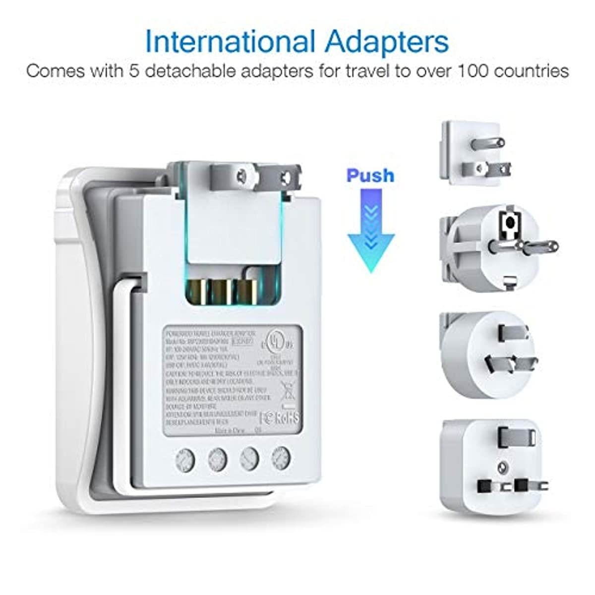 6Outlet + 2 USB 1050 Joule Surge Protector Power Strip with 25Ft Long Extension Cord White UL Listed