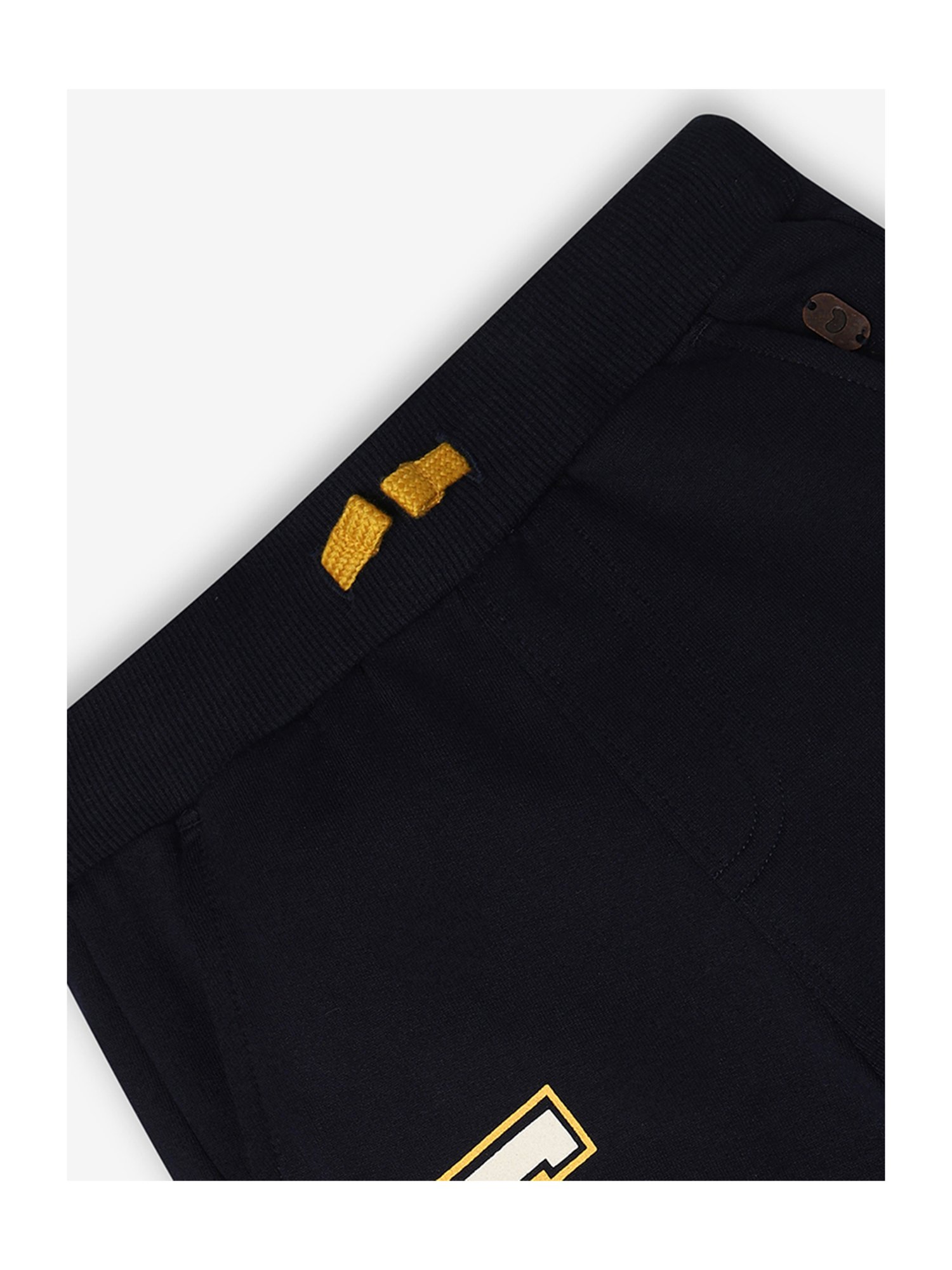 Plum Tree Boys Black Printed Joggers