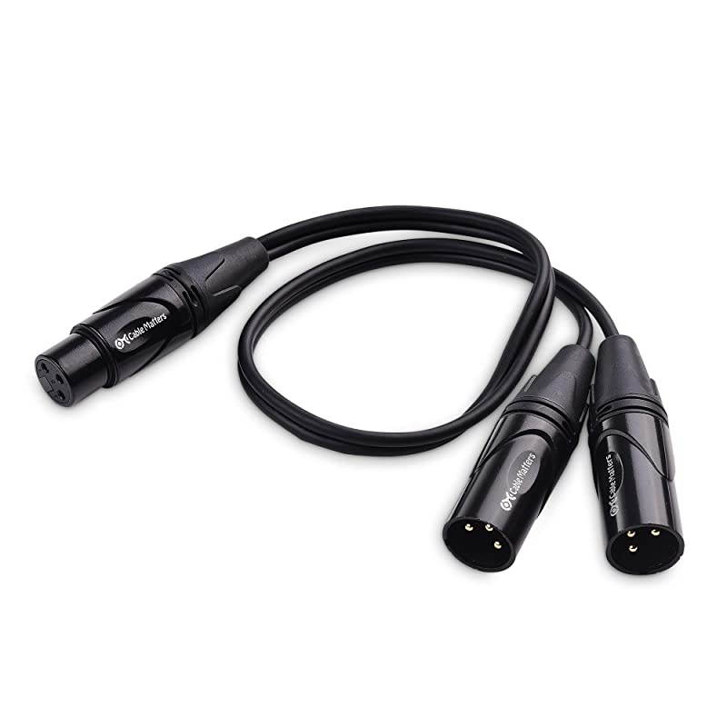 XLR Splitter Female to 2 Male XLR Y 18 Inches