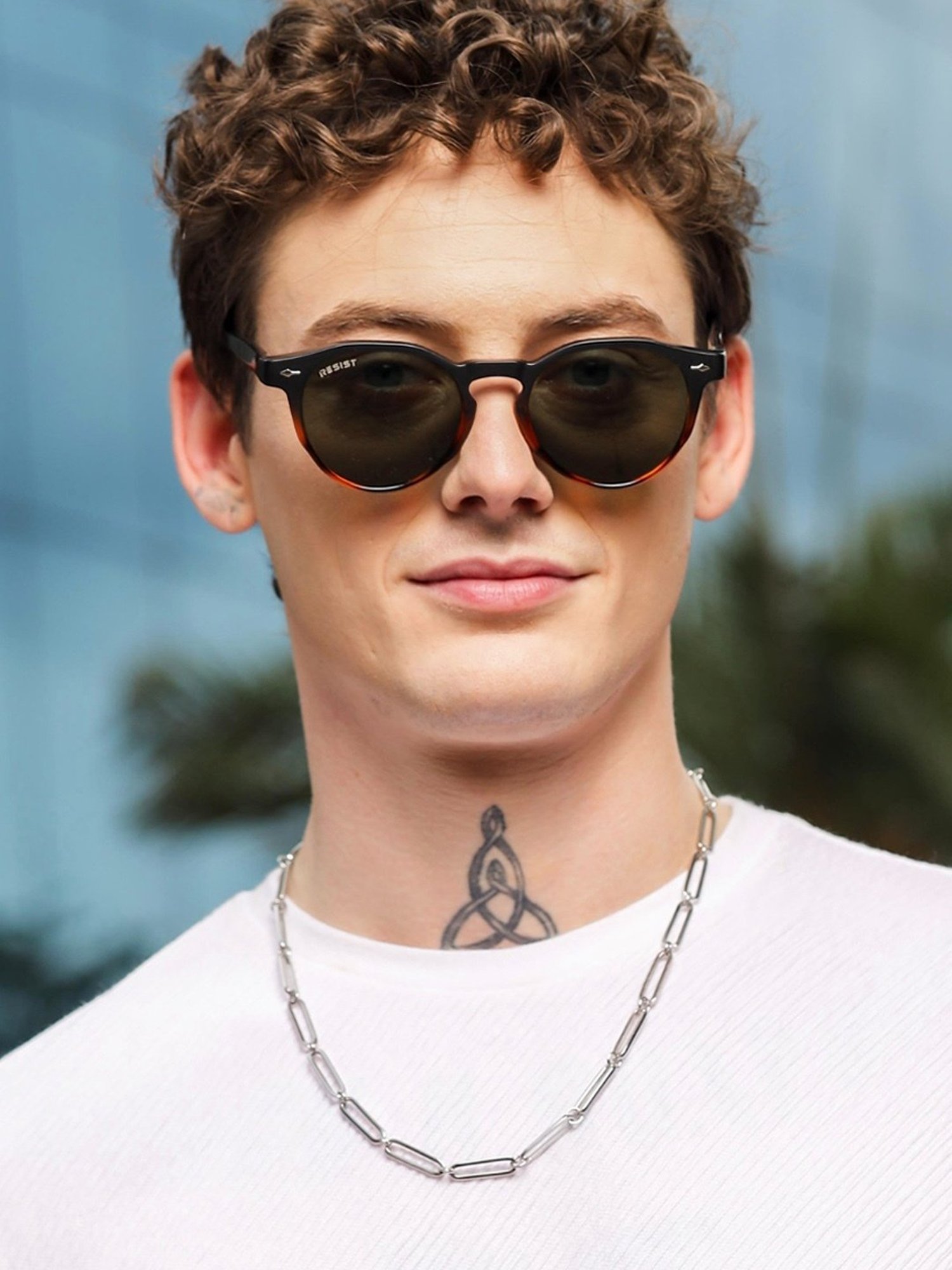 Resist Eyewear Brown Wayfarer uv protected Unisex Sunglasses