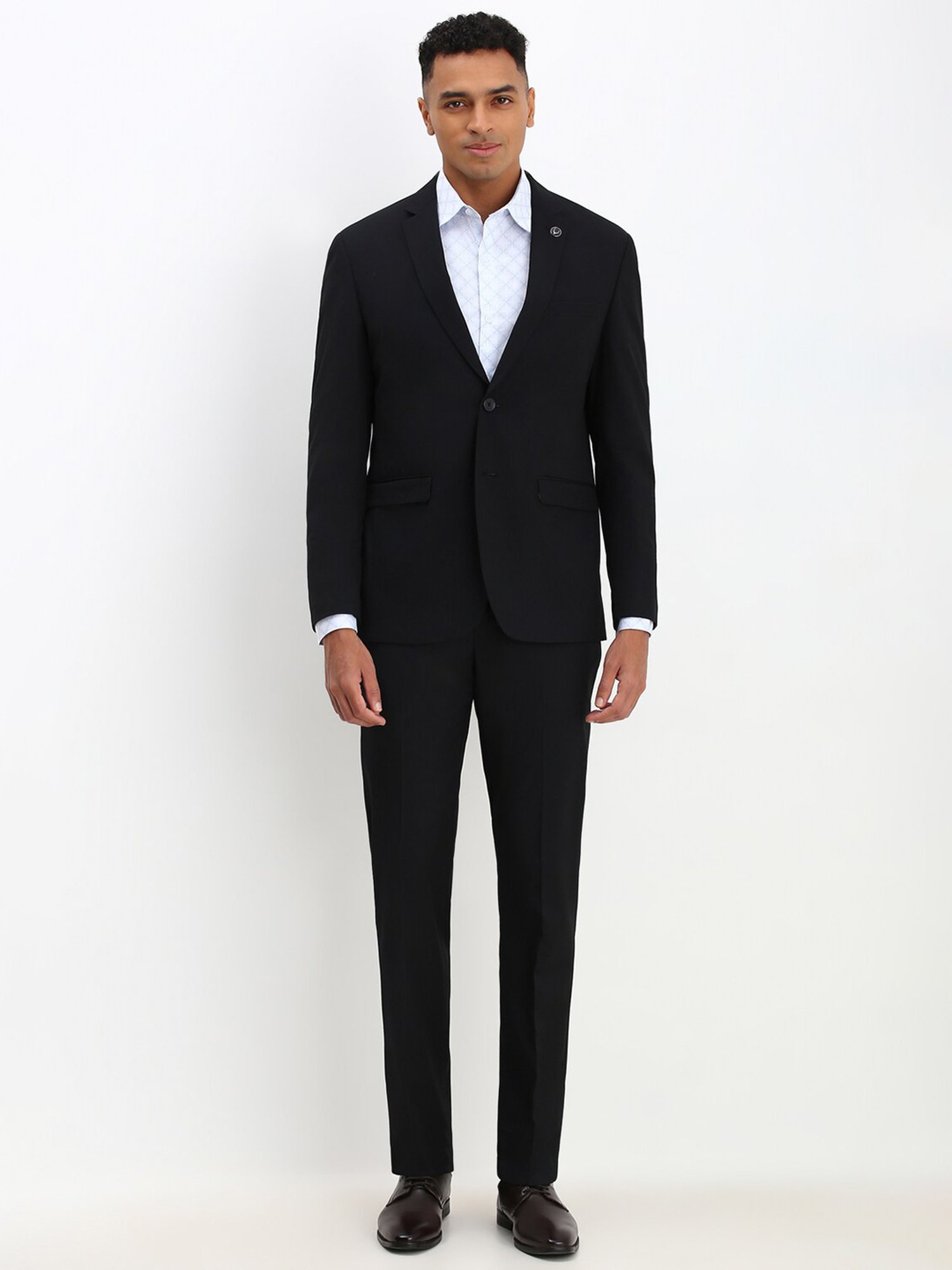 Parx Black Regular Fit Two Piece Suit