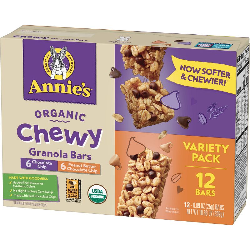 Annie's Chocolate Chip & Peanut Butter Value Pack Granola Bar - 10.68oz/12ct