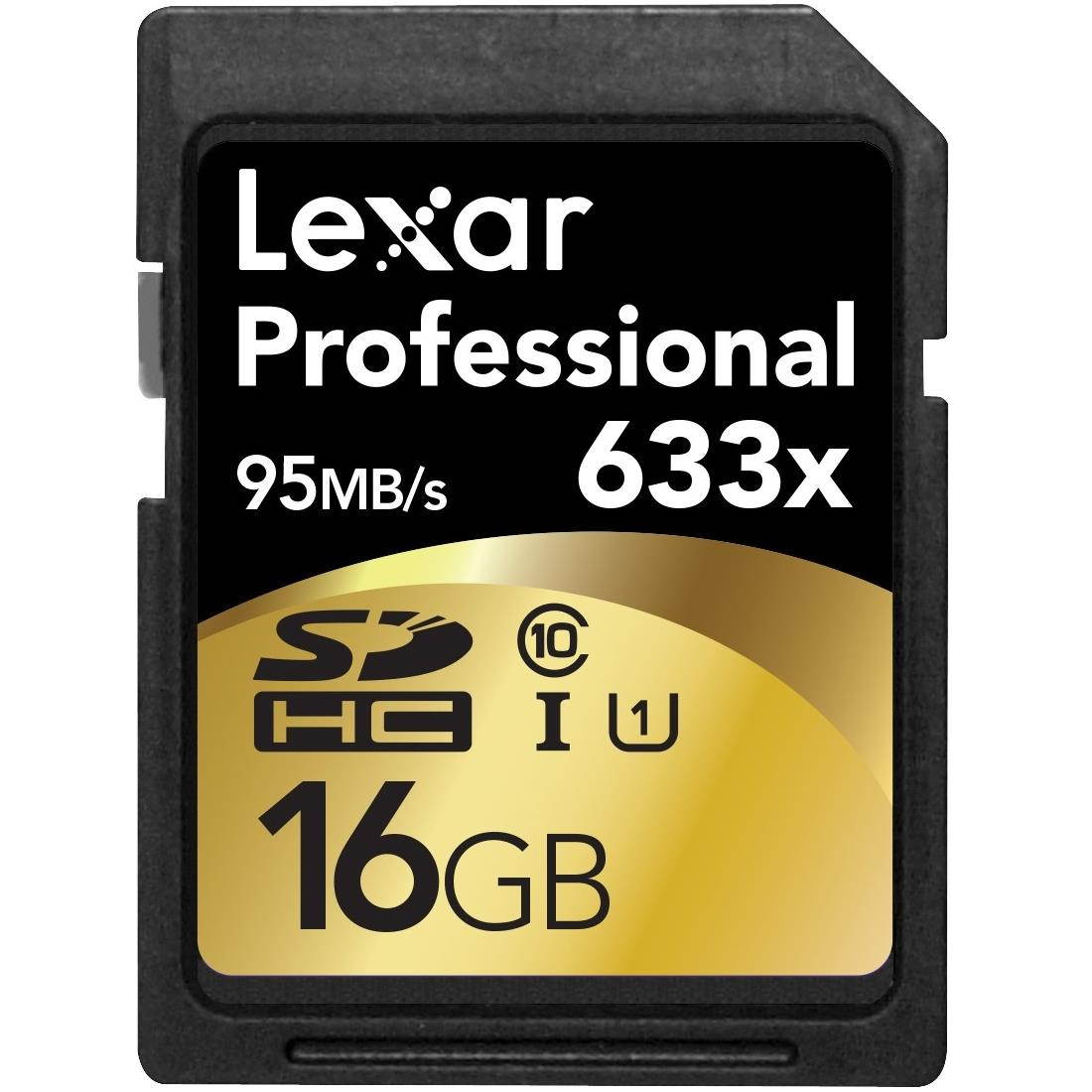 Lexar Professional 633x 16GB Secure Digital High-Capacity (SDHC) Flash Card w/ Image Rescue 5 Software Model LSD16GCBNL633