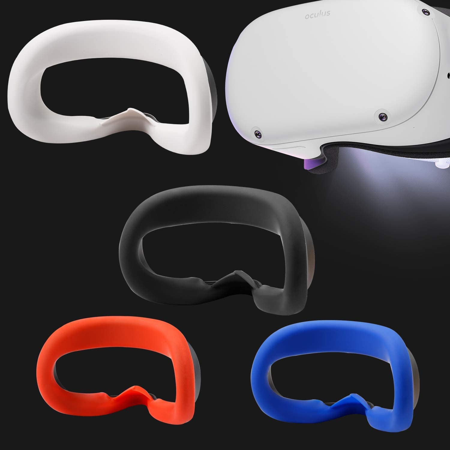Newest VR Silicone Interfacial Cover for Oculus Quest 2 Face Protect Skin Sweatproof Lightproof Anti-Leakage