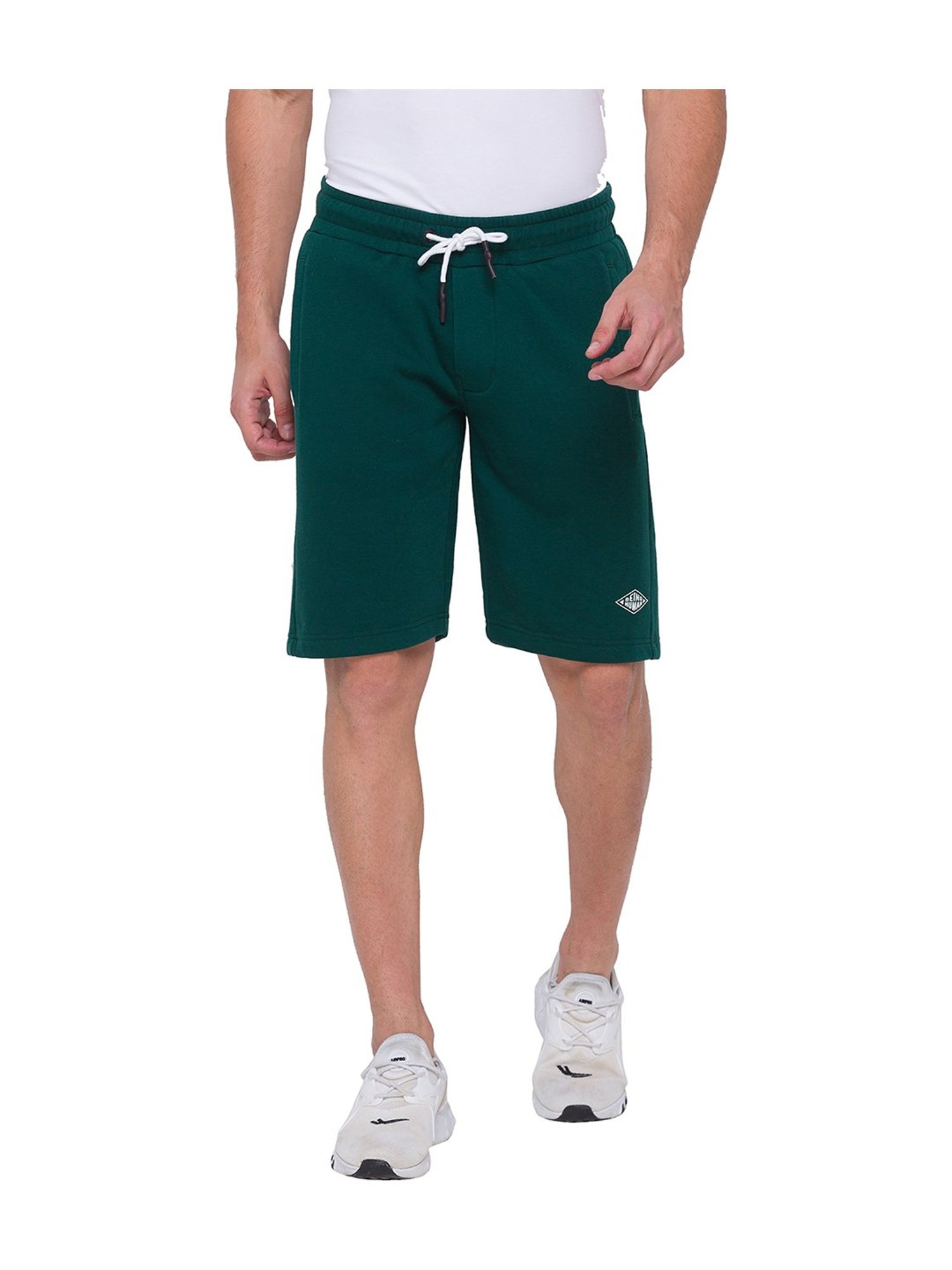 Being Human Dark Green Mid Rise Shorts